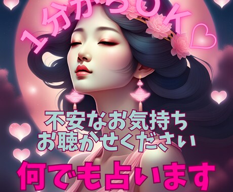 １分からOK♡女神タロットで何でも占います 恋愛・子育て・お仕事など、何でもお気軽にご相談ください イメージ1