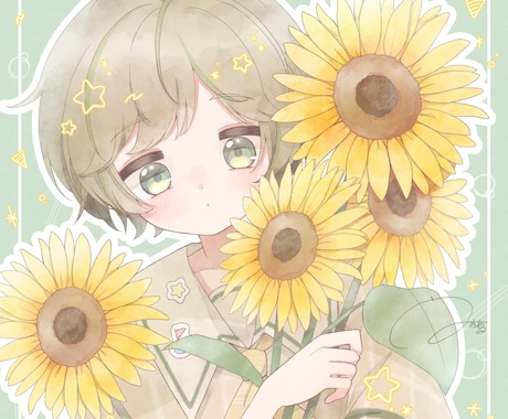 ふんわり優しい雰囲気のイラストを制作します 1枚絵、動画や配信のサムネイル、MVのイラストなど イメージ2