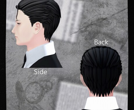 メンズ髪型3Dモデル制作｜高品質仕上げます 理想のメンズ髪型を3D化｜VRChat用 イメージ2