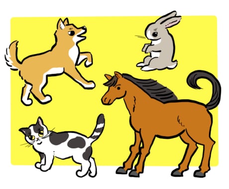 シンプルでポップな動物・ペットのイラスト描きます イメージ1