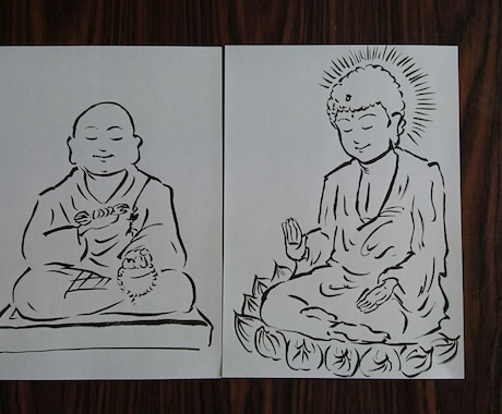 お釈迦様と弘法大師を書きます ご希望の絵になっているでしょうか イメージ1