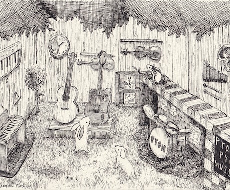 絵本作家が描くペン画イラスト20×20cm作ります 会社案内や広告、ポスター、プレゼントにもおすすめです。 イメージ1