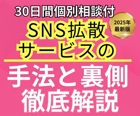 SNS拡散サービスの仕組みをDM相談付で教えます 【毎月5名様限定】拡散サービスの手法と裏側を大公開 イメージ1