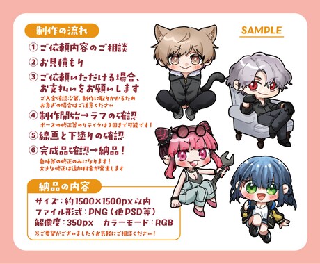 POPなSDキャラ作成します 「かわいい！」と言われる一枚、描きます！ イメージ2
