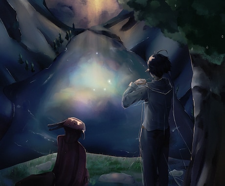 物語性のある光と空気感を大事にした1枚絵を描きます 空気ごと切り取ったような、ダークな雰囲気のイラストを描きます イメージ2