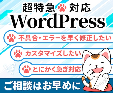 ワードプレスのエラー不具合復旧・カスタマイズします 最短即日対応！ワードプレスエラーやカスタマイズにお困りの方 イメージ1