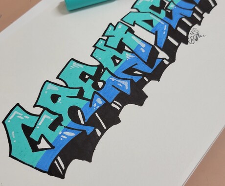 Graffitiアートで制作致します 街中に見かける落書き、Graffitiを手書きし制作してます イメージ1