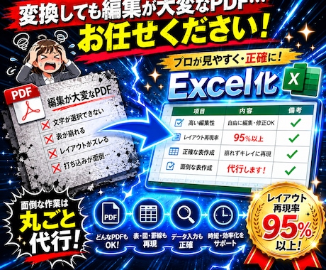 公文書のレイアウトほぼ完全再現！Excel化します イメージ1