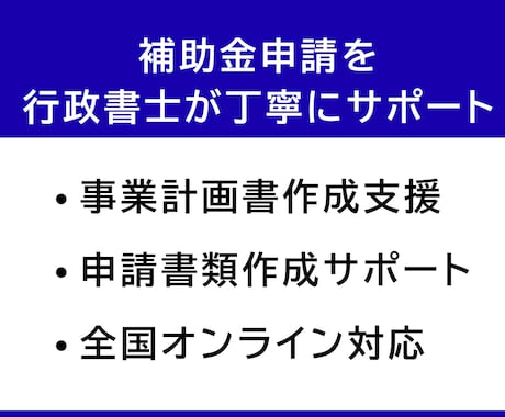 補助金申請を行政書士が丁寧にサポートします イメージ1