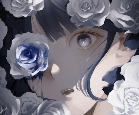 MVイラストなどの1枚絵を作成いたします 女の子を儚く綺麗に魅せるのが得意です。 イメージ1