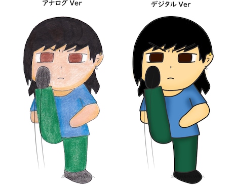 １〜３頭身のSDキャラクターを作成します アナログかデジタルか、質感の違いを選べます。 イメージ2