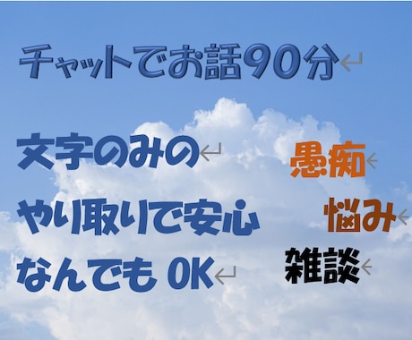 ９０分リアルタイムチャットでお話します チャット(文字)でのやりとりが好き♡ イメージ1