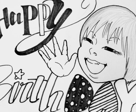 似顔絵、文字、ゼンタングル、手描きします 写真にイラストを載せてモザイクボードも作れます。 イメージ2