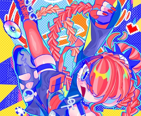 商用利用可‼️ポップでカラフルなイラスト描きます グッズ用イラスト、1枚絵、アイコンetc..... イメージ2