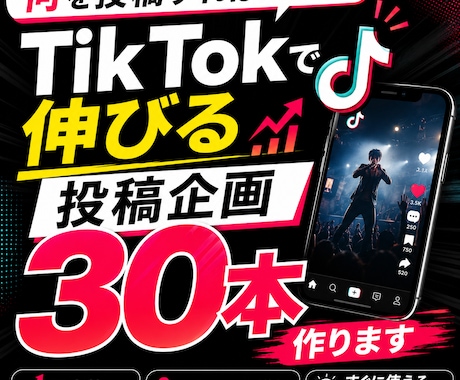 TikTok・Xで伸びる投稿企画30本作成します ネタ切れ解消！あなた専用で企画作成 イメージ1