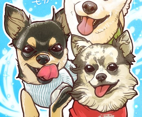 ペット似顔絵制作いたします 大切な家族の一員であるペットちゃんをこだわりのイラストに♪ イメージ1