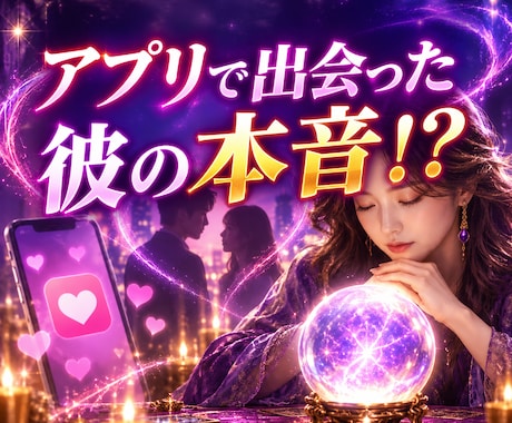 アブリで出会った彼の【本音】を透視します プロフの真実？遊び目的や既婚者かも？の疑問にお答えします イメージ1