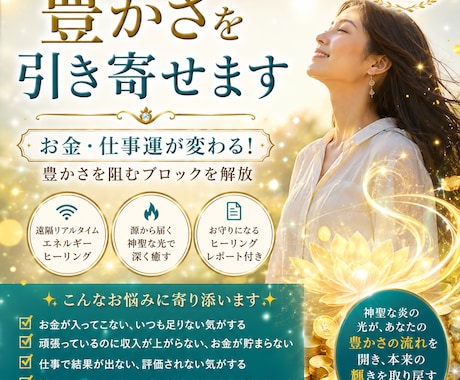 ホーリーファイヤレイキで豊かさを引き寄せます お金・仕事運が変わる！豊かさを阻むブロックを解放 イメージ1
