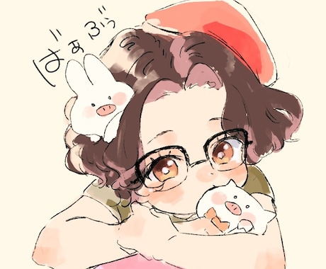 可愛い暖かいを追求したイラスト作成いたします シンプルな背景無料。Twitter、インスタ等SNSにどうぞ イメージ1