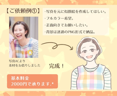 似顔絵描きます *.商用利用OK！ パステル調の優しい色合いでお作りします イメージ2