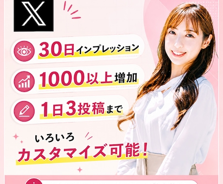 30日間インプレッション数1000以上増加させます イメージ1