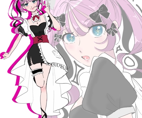 Vtuber配信者さん必見！イラスト制作します 立ち絵・一枚絵・ちびキャラ、キャラクターデザインも相談可能！ イメージ1