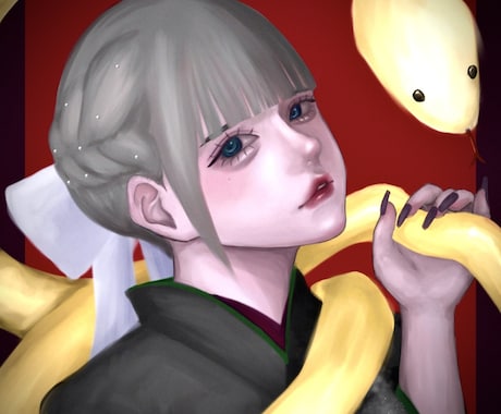厚塗りで、あなたの世界観を描きます きらきらしたイラストから病みを抱えた女の子まで対応可能です！ イメージ1