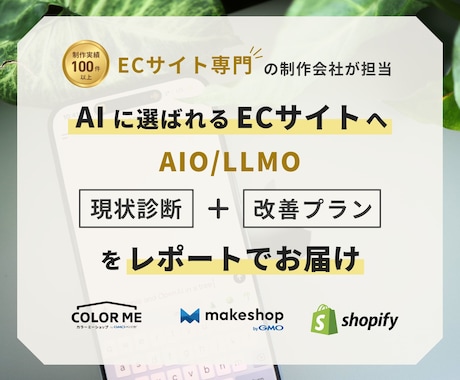 ECサイトAI検索診断とAIO・LLMO対策します Shopify・makeshop・カラーミー等対応 イメージ1