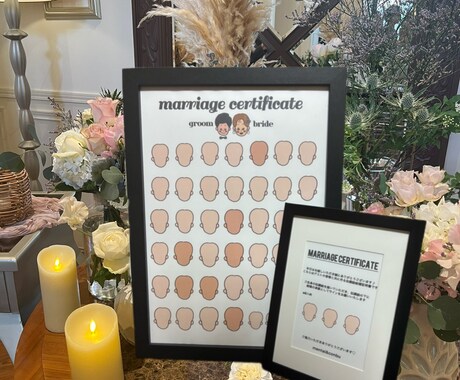 ゲスト参加型似顔絵結婚証明書をお描きします ゲスト参加型似顔絵結婚証明書、新郎新婦似顔絵 イメージ2