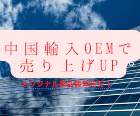 中国輸入 OEM 商品開発サポートいたします お任せください！　オリジナル商品で売り上げUP↑ イメージ1