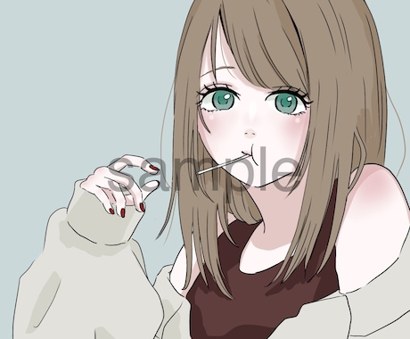 少女漫画風！バストアップのアイコンイラスト描きます 修正無制限！アイコンや動画サムネイル、ウェブやブログなどに！ イメージ2