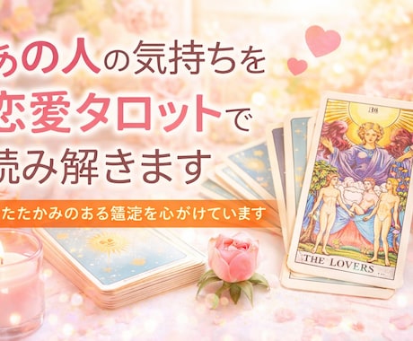 あの人の気持ちを恋愛タロットで読み解きますます 今の本音、距離感、今後の流れをやさしく丁寧に鑑定します イメージ1