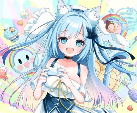 納期要相談！サムネやグッズのイラスト描きます Vtuberさん等の配信者さんによくご利用いただいてます！ イメージ1