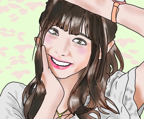 女性の顔を描くことを得意としています インスタなどに上げられている写真からでも似顔絵にできます。 イメージ2