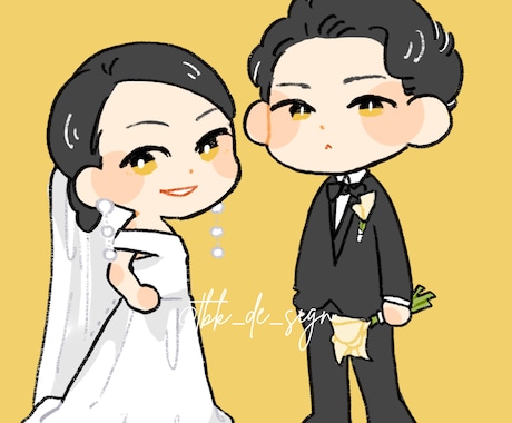 POPで可愛く変身♡デフォルメイラストを描きます 可愛くてポップなミニキャラ風の似顔絵イラストをお描きします イメージ2
