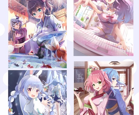 一枚絵、立ち絵、サムネ、パーツ分けなんでも描きます VTuver、歌い手様　活動者の方！ イメージ2