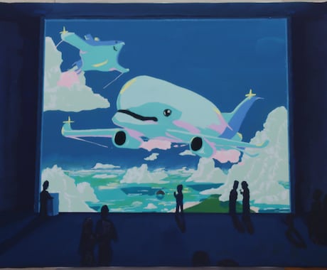 空間に合った絵を絵の具で描きます 原宿で展示を行う私が観賞用/ウェルカムボード/似顔絵描きます イメージ1