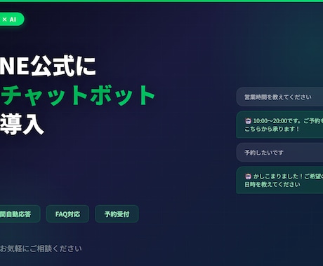 LINE公式にAIチャットボットを導入します 24時間自動応答でお客様対応を完全自動化 イメージ1