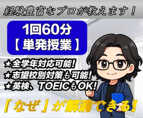 オンラインで英語の家庭教師をします 「理解」を重視した高品質な授業を受けたい方へ イメージ1