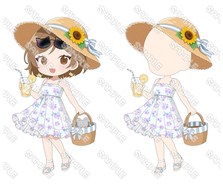 量産型SD！女の子イラストを描かせていただきます 量産型×夏モチーフSDイラスト受付中 イメージ2