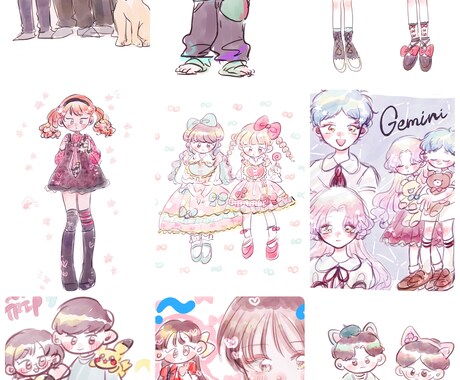 かわいいふわふわスナップイラストかきます コーディネートをかわいくイラスト化します！ イメージ1