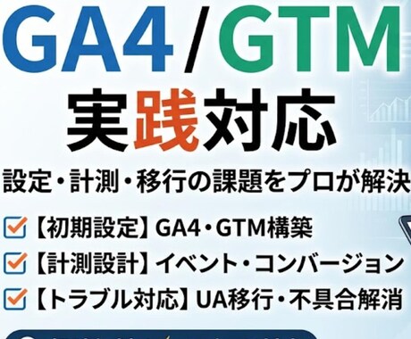 GA4やGTMに関連する対応を行います ご予算内でAIO/LLMO/GEO対策ならお任せください！ イメージ1