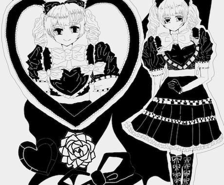 女の子の一枚絵描きます 主にゴシックロリータやロリータ、ゴスモチーフの女性 イメージ2