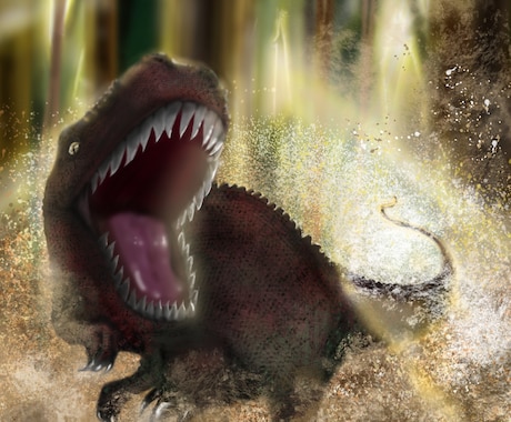 オリジナルドラゴン・恐竜お描きします 種類、背景、ポーズ、雰囲気、、細かくご指定いただけます＊ イメージ1