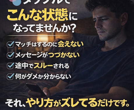 タップル男性専用｜会うまでの流れテンプレ教えます タップル男性専用｜会えない原因添削 イメージ2