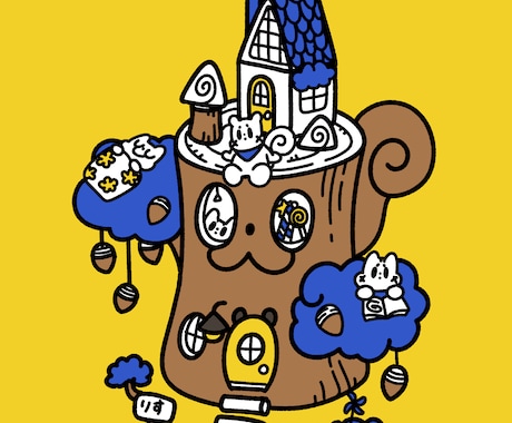 ポップでおかしなイラスト描きます ちょっぴりおかしなかわいい世界 イメージ2