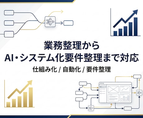業務整理からAI・システム化の要件整理をします 現場に合う仕組みを整理し、必要な機能を明確化します イメージ1