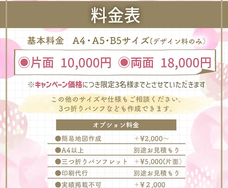 修正無制限　伝わるチラシを丁寧にデザインします 初めてでも安心。丁寧なヒアリングと納得いくまで修正OK イメージ2