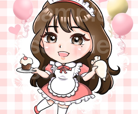 カッコ可愛くデフォルメ★あなたのミニキャラ描きます ★SNS等のアイコン・プレゼント・名刺にぴったりです！ イメージ1