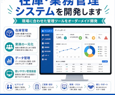 在庫・業務管理システムを開発します 現場に合わせた管理ツールをオーダーメイド開発 イメージ1